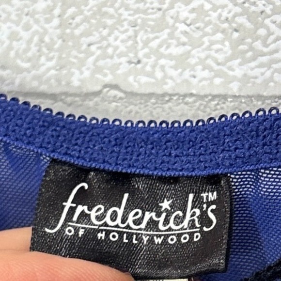 Vtg 90s  Fredericks Hollywood Sheer Lace‎ Chemise Slip Dress Large (Fits S) Vamp - Picture 4 of 11